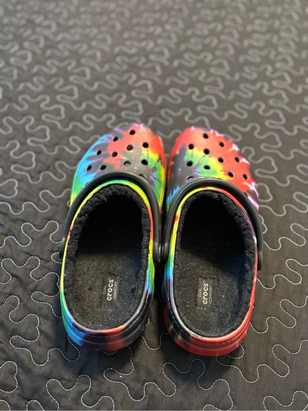 Crocs Classic Fleece Lined Tie-Dye
Clog Multicolor/ Black
Slip-On Comfort M6